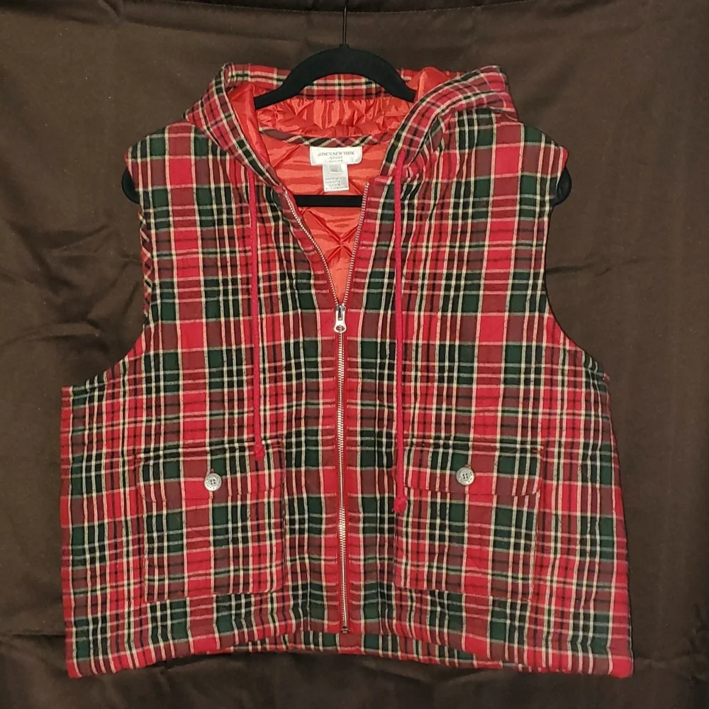 90s Jones New York Flannel Vest - Picture 3 of 6